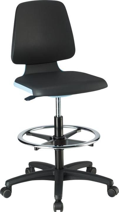 Image du produit Magni Chaise Labsit 4 bleu cuir cst. avec roulettes 4016849592176