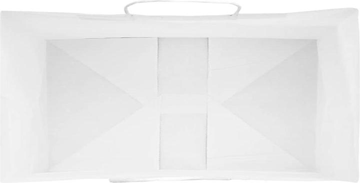 Produktbild vidaXL Kraftpapiertüten 50 Stk. mit Henkel Weiss 21x11x36 cm Papiertüte (Geschenktüte, 50 x)
