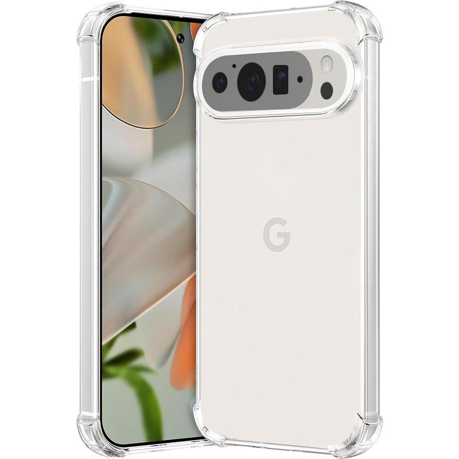 Techsuit - Shockproof Clear Silicone - Google Pixel 9 Pro XL - Clear (Google Pixel 9 Pro XL), Cover smartphone, Trasparente