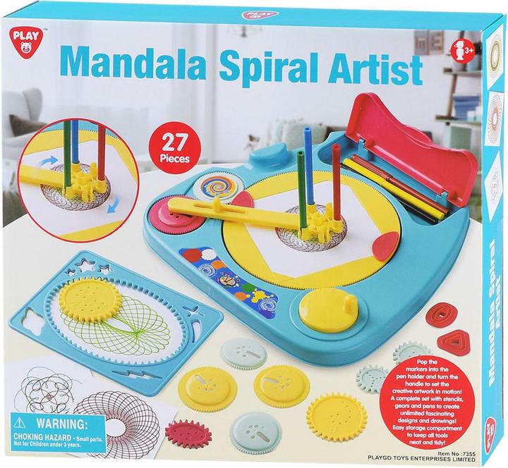 Play Mandala Spirograph und Vorlagen Zeichenset, 27-tlg.