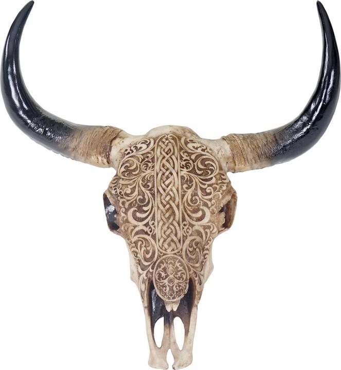 Image du produit JOHN316 Deko Schädel Longhorn mit Tribal (65 x 63 x 13 cm)