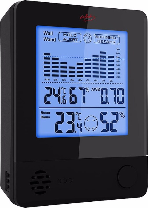 Produktbild Infactory 2 mal 2in1-Thermometer & Hygrometer mit Schimmel-Alarm