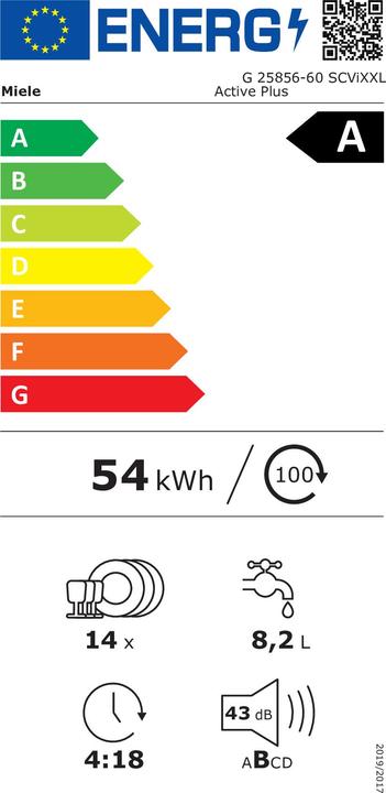 Energy Label Miele G 25856-60 Vi XXL Active Plus