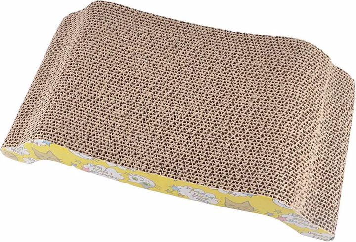 Produktbild Natura Punto Katzenkratz-Brücke aus geschichtetem Karton, 43 x 22 x 8,8 cm (8.80 cm, Braun, Bunt an der Vorderseite)
