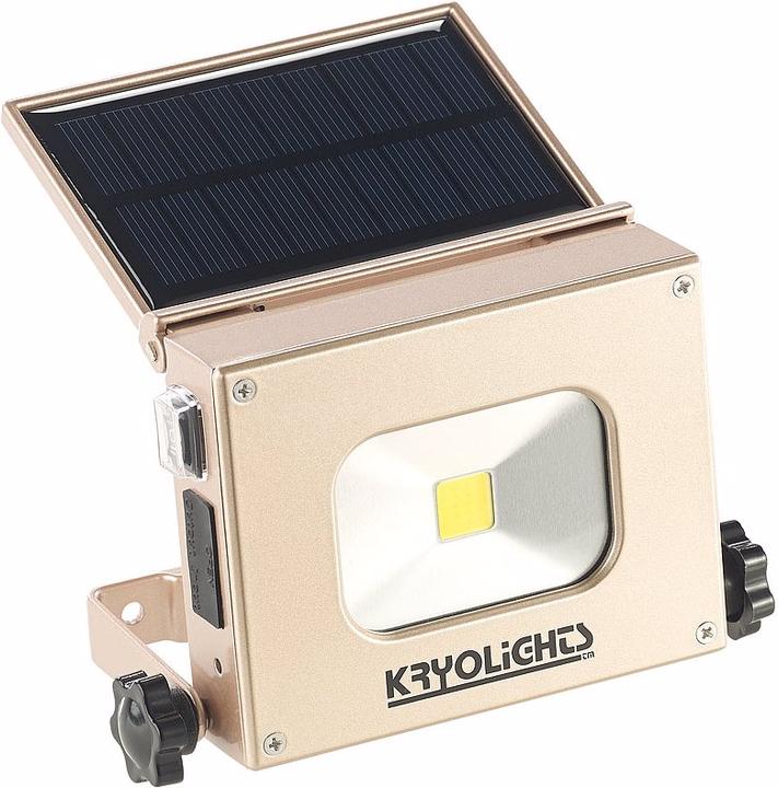 Actual product image KryoLights 2in1 LED floodlight with powerbank and solar panel