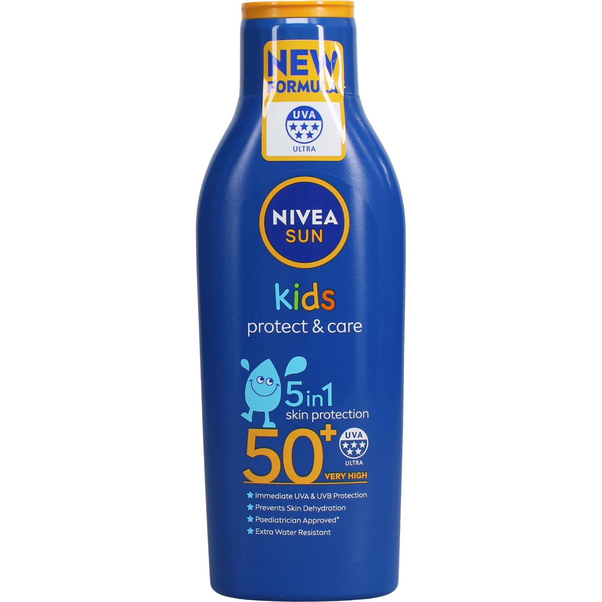 NIVEA, Crema solare, Crema solare idratante per bambini ad assorbimento rapido (Crema solare, SPF 50+, 200 ml)