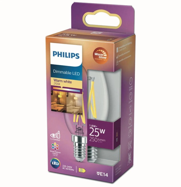 Actual product image Philips Lamp (E14, 2.50 W, 340 lm, 1 x, D)