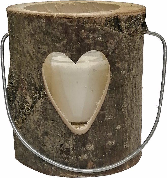Immagine prodotto Natura Punto Lanterna di legno con candela, cuore, fiore, farfalla, 12 x 12 cm