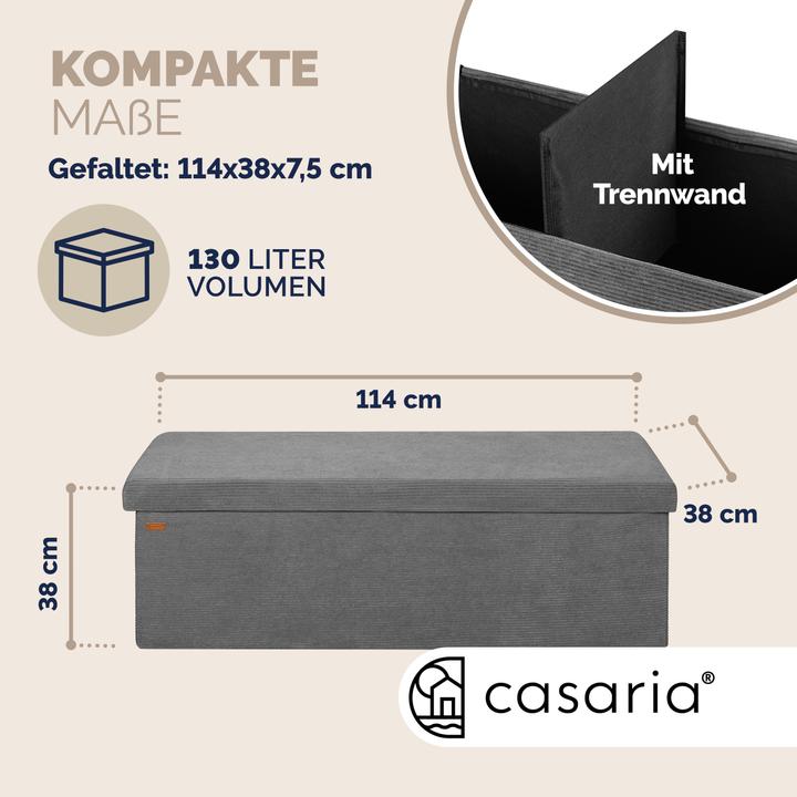 Produktbild Casaria Sitztruhe Cord (114 cm)