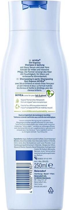 Produktbild NIVEA 2in1 Express Shampoo & Spülung (Flüssiges Shampoo, 250 ml)