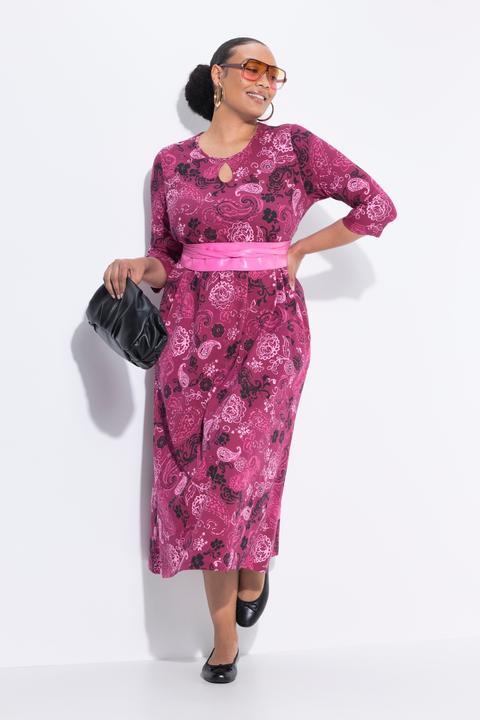 Produktbild Ulla Popken Maxikleid, Paisley, A-Linie, Rundhals, 3/4-Arm (46, 48)