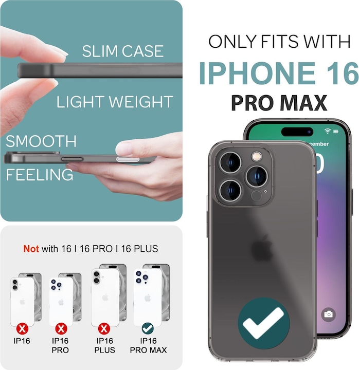 Actual product image Nalia Extremely Thin 0.3mm Matt Hardcase (Apple iPhone 16 Pro Max)