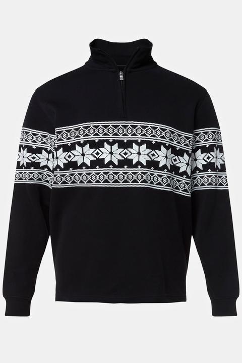 Actual product image JP1880 Half-zip, sweat fabric, stand-up collar with zip, Norwegian pattern (L)