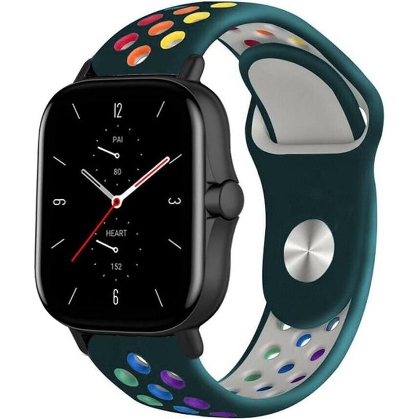 Thumbnail - Strap-it Sportarmband (20 mm, Silikon), Uhrenarmband, Grün, Mehrfarbig