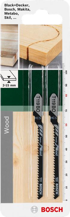 Produktbild Bosch Zubehör Stichsägeblatt HCS, T 119 BO Basic for Wood