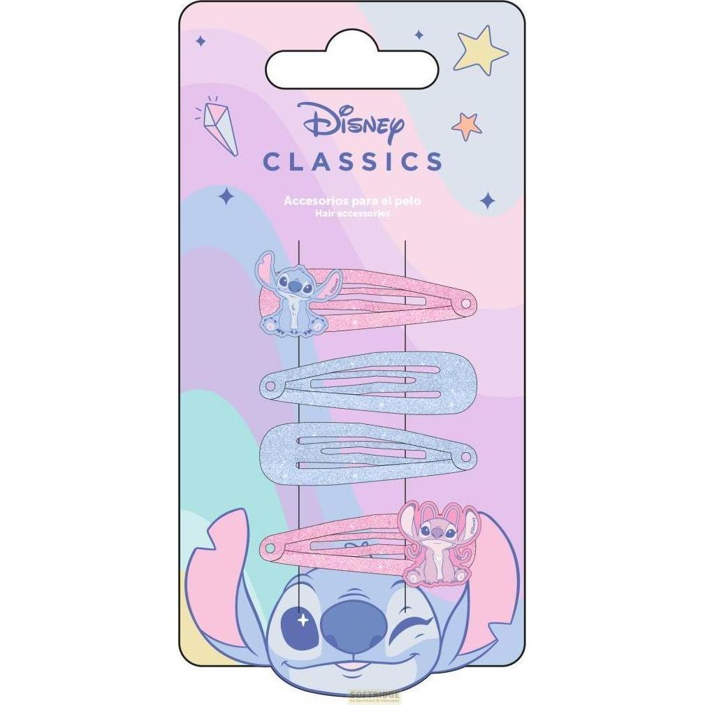 Cerdá, Haarklammer + Haarclips, Stitch & Angel (4 Stk.)