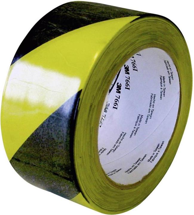 Actual product image 3M 766I Marking TapeBlack and Yellow Vinyl Tape0.12mmx50mmx33m (50 mm)