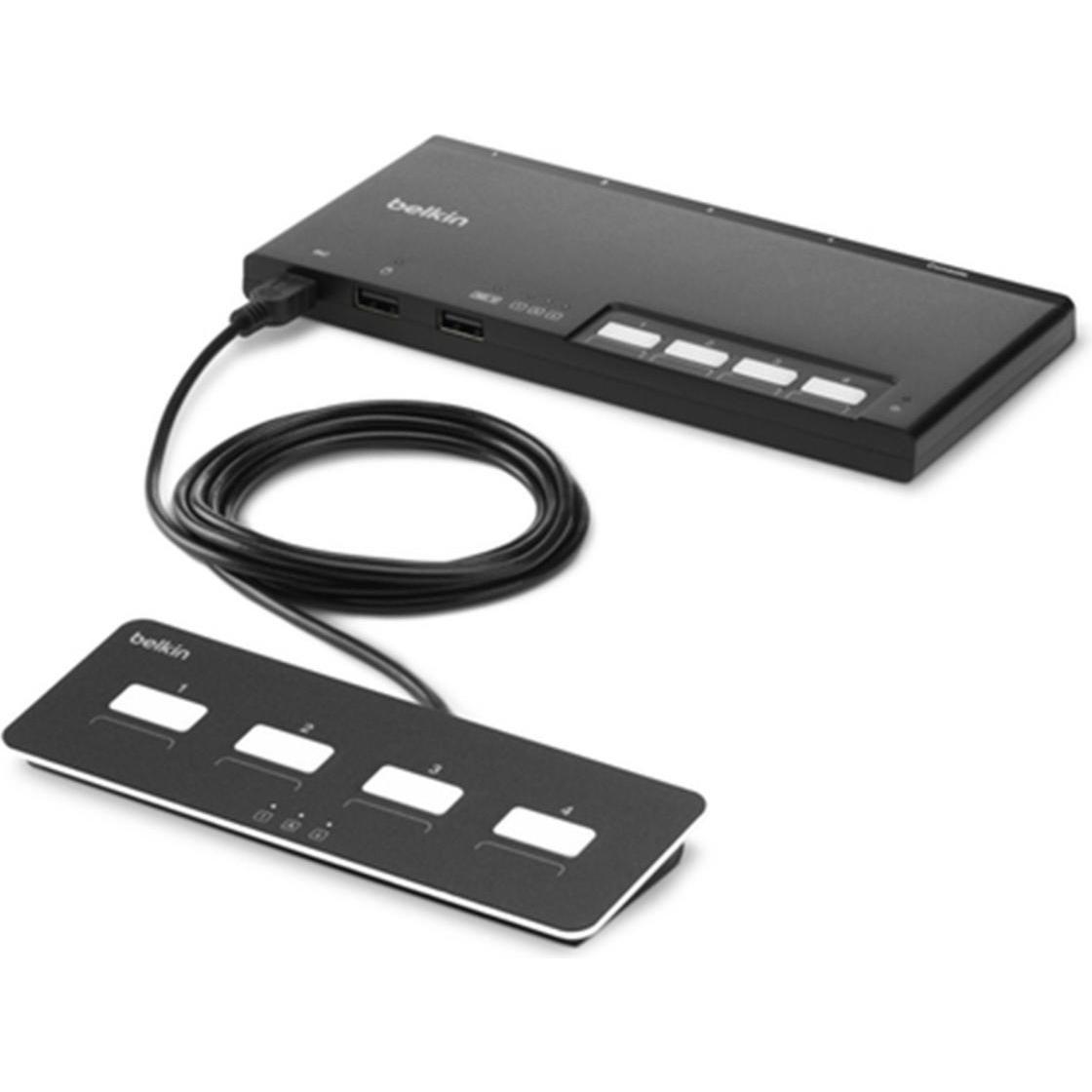 Belkin F1DN004MOD-KM-4, Nero, Switch KVM, Nero