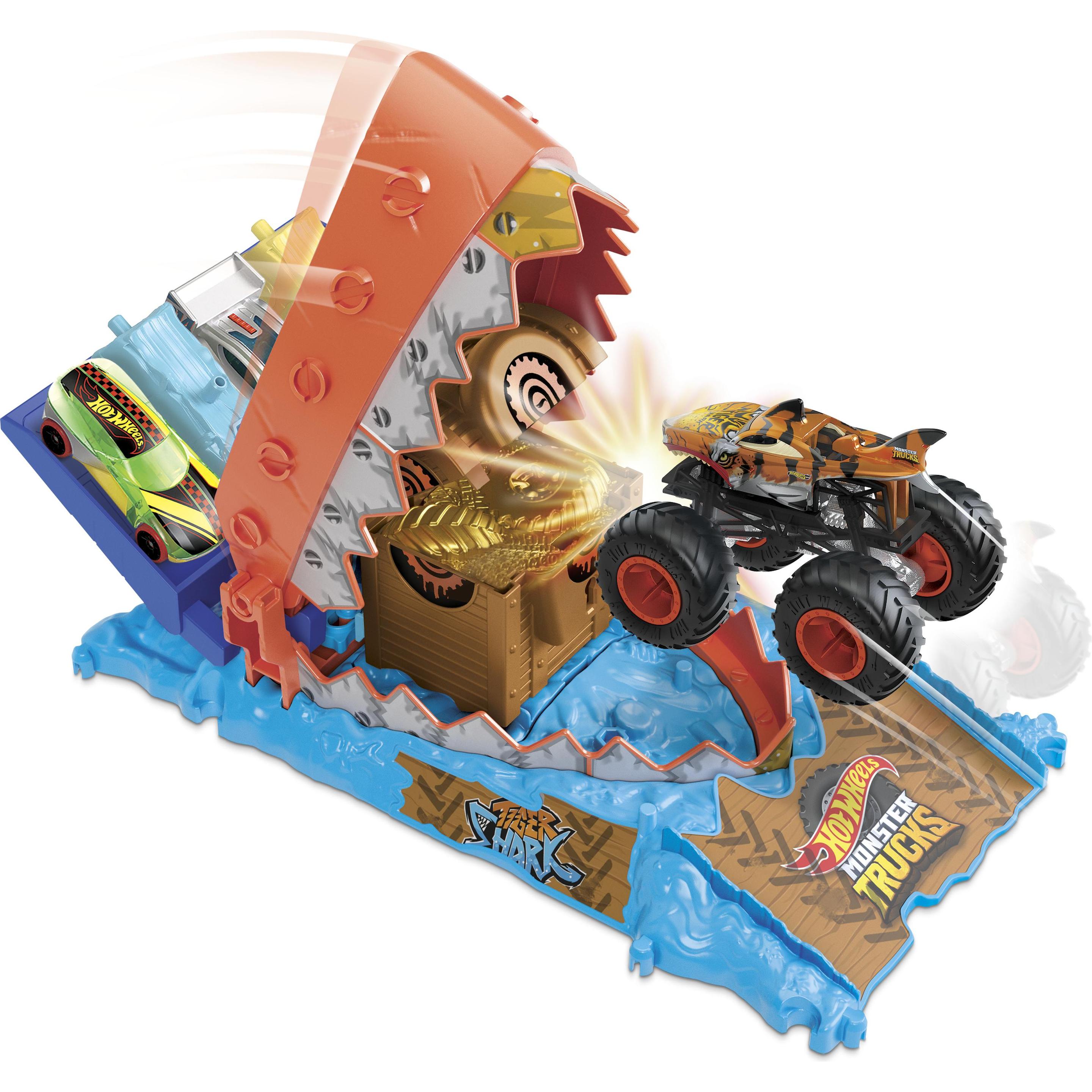 Thumbnail - Hot Wheels Monster Trucks Arena Smashers Entry Challenge - Tiger Shark Treasure Chomp Challenge