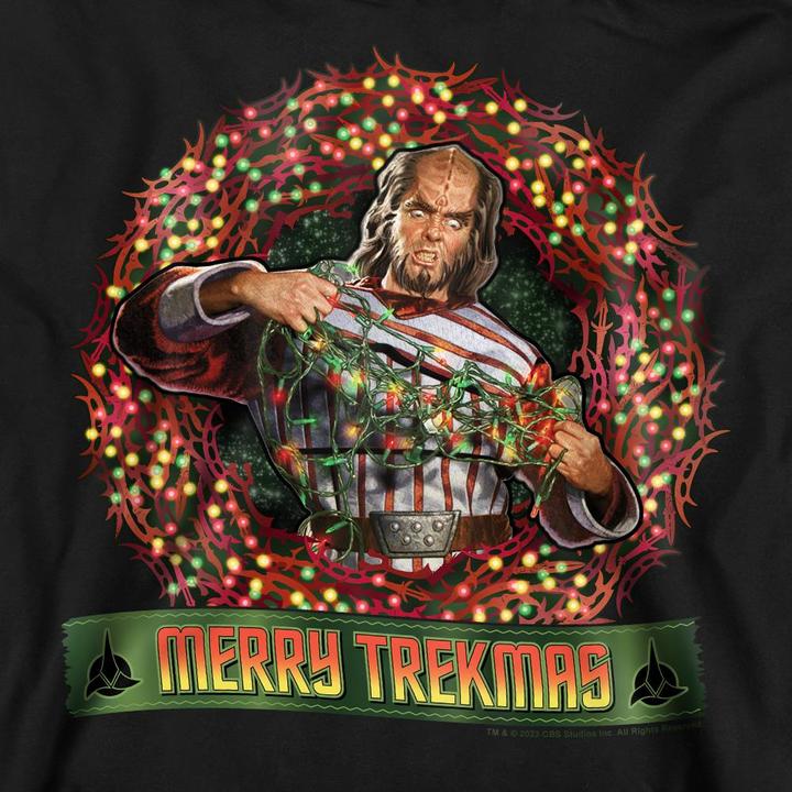 Actual product image Unisex Adult Merry Trekmas Christmas Sweatshirt (S)