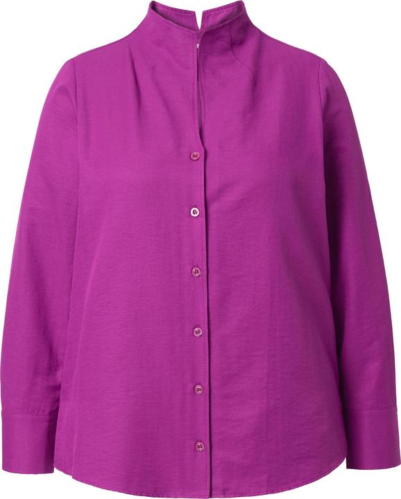 Immagine prodotto Ulla Popken Blusa in tessuto Oxford con scollo montante e maniche lunghe (54)