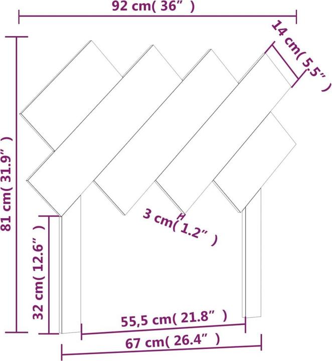 Image du produit vidaXL Kopfteil (92 x 3 x 81 cm)