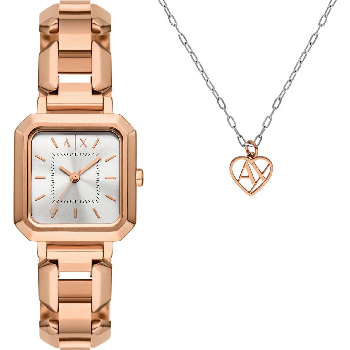 Armani Exchange, Armbanduhr, Uhren-Set, Rosa, (Analoguhr, 27 mm)