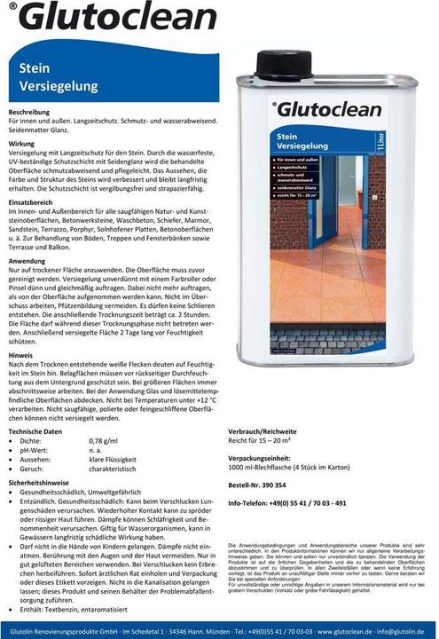 Produktbild Glutoclean Stein Versiegelung