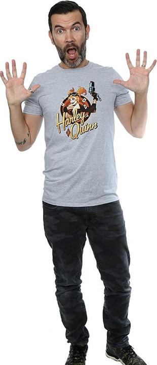 Actual product image Universal Textiles Mens Harley Quinn Badge Heather T-Shirt (XXL)