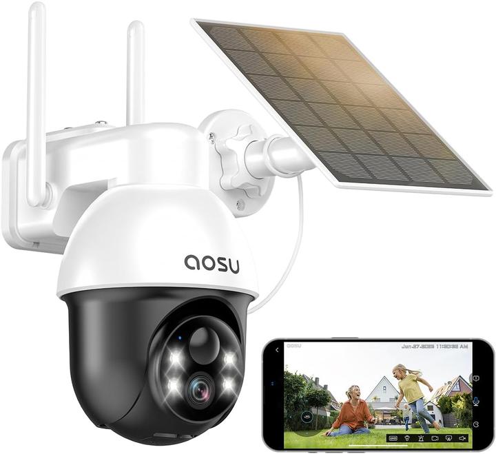 Actual product image Aosu 2K Solar Überwachungskamera mit 360°-Sicht (2304 x 1296 Pixels)