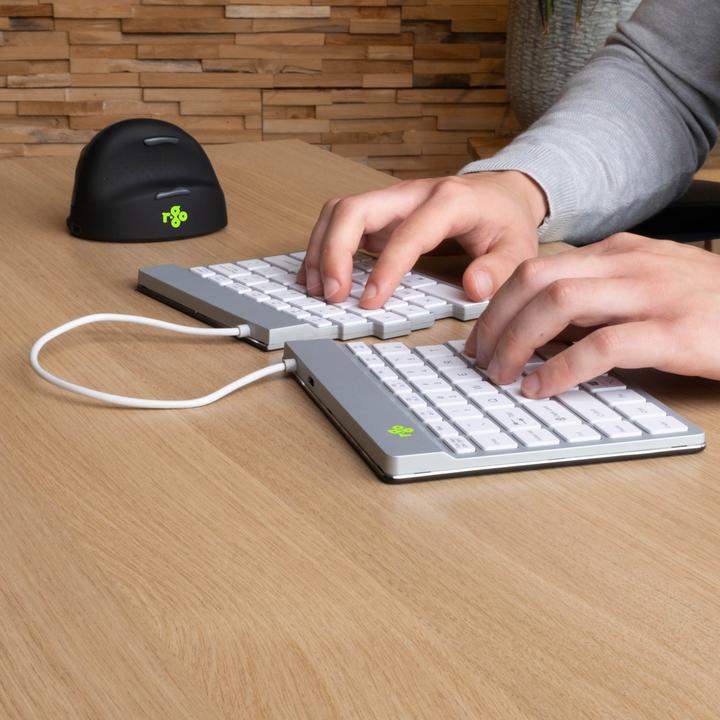 Produktbild R-Go Tools R-Go Tastatur Split Break US-Layout Bluetooth weiss (US, Kabellos)