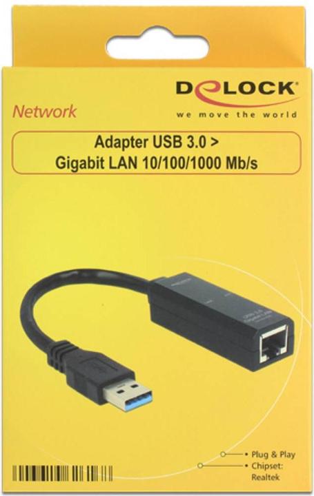 Immagine prodotto Delock Adattatore da USB3.0 a LAN, nero (USB 3.0, RJ45 (1x))