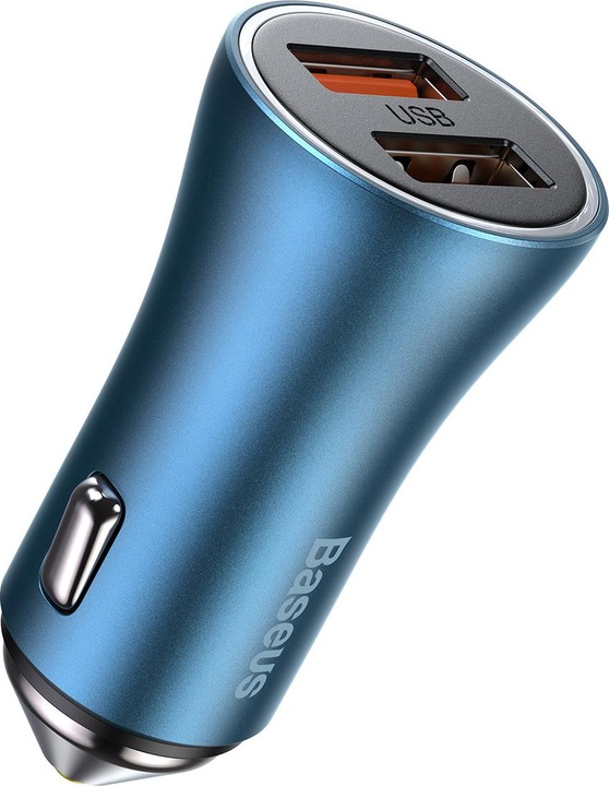 Actual product image Baseus Golden Contactor Pro car charger, 2x USB, 40W (blue)