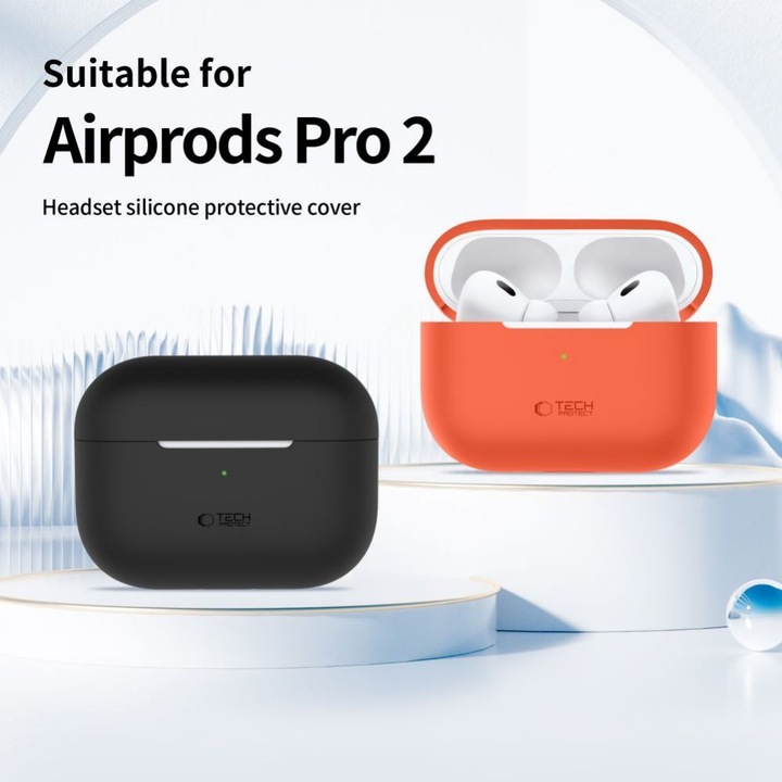 Image du produit Tech-Protect Etui en silicone pour Apple AirPods Pro 1 / 2 - Vert (Manchon pour casque d'écoute)