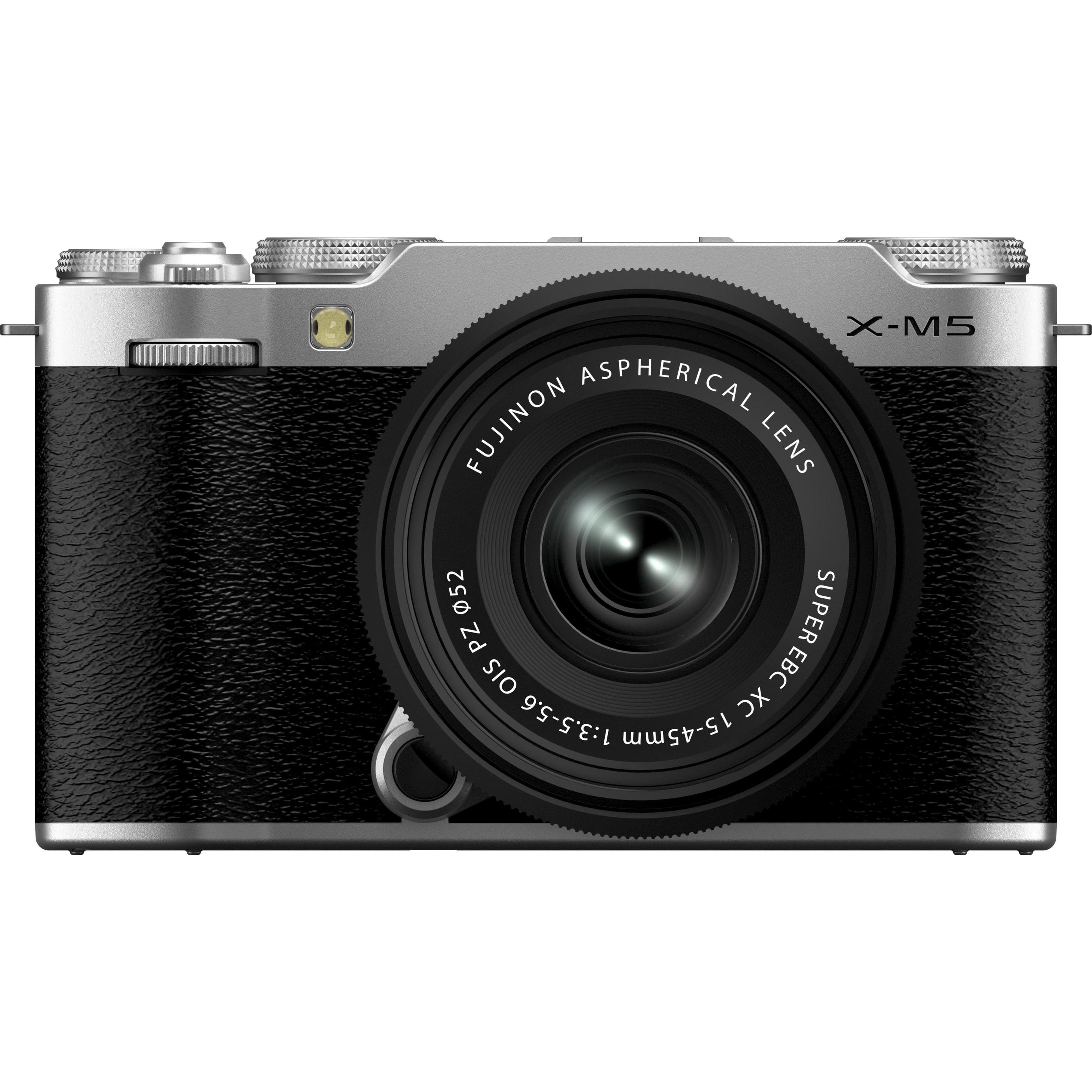 Fujifilm X-M5 Kit XC 15-45mm (15 - 45 mm, 26.10 Mpx, APS-C / DX), Kamera, Schwarz, Silber