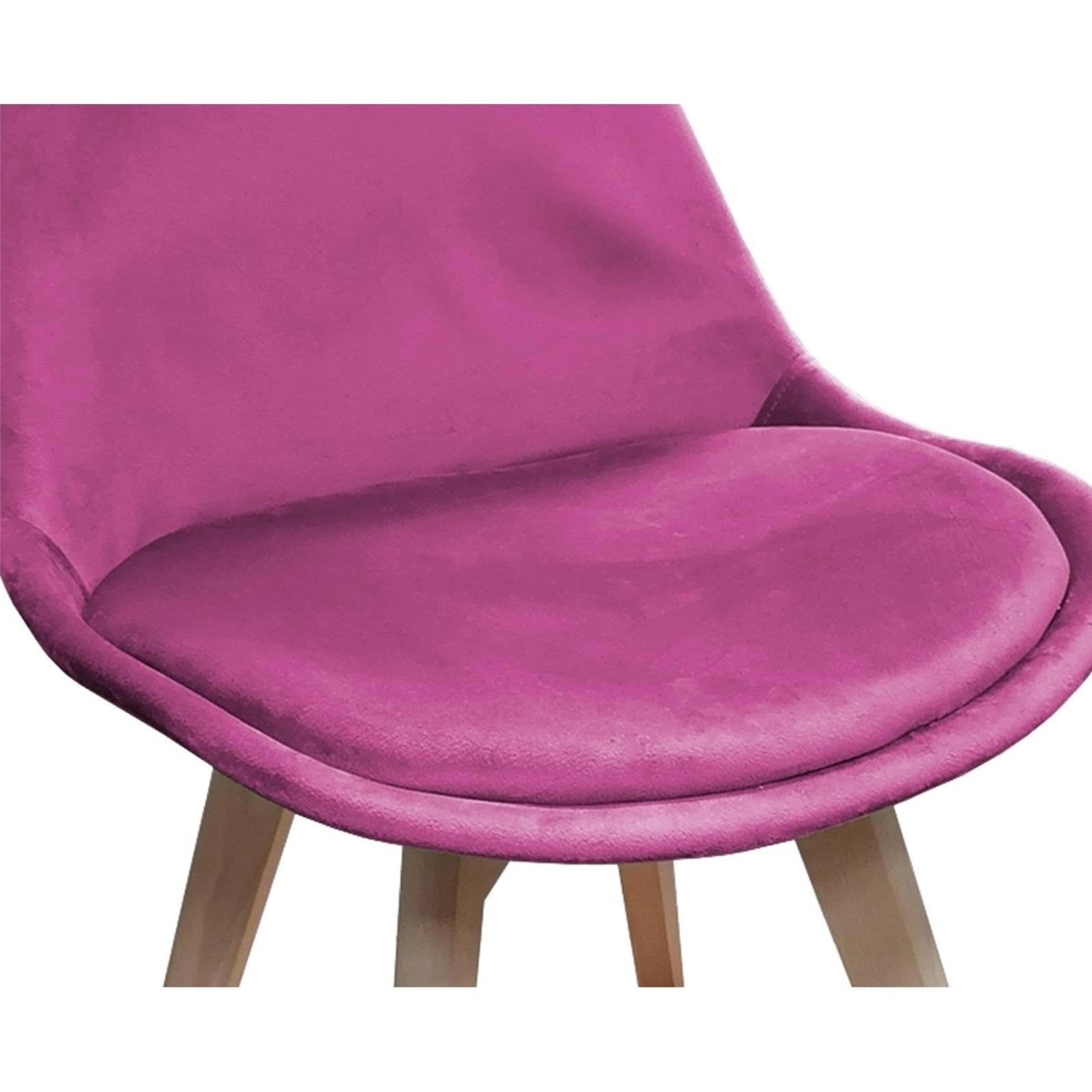 Thumbnail - HTI-Living, Stühle, Esszimmerstuhl Samt 4er Set Atlanta Pink