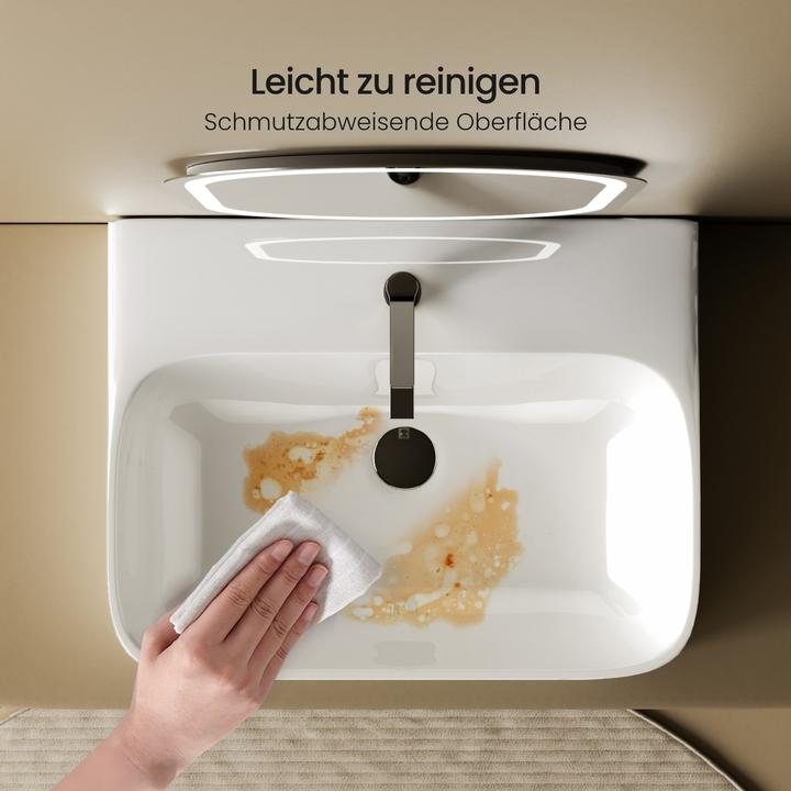 Produktbild Emke Aufsatzwaschbecken Kleines Waschbecken Handwaschbecken für Badezimmer, Rechteckig Waschplatz Au (395 mm, 435 mm)