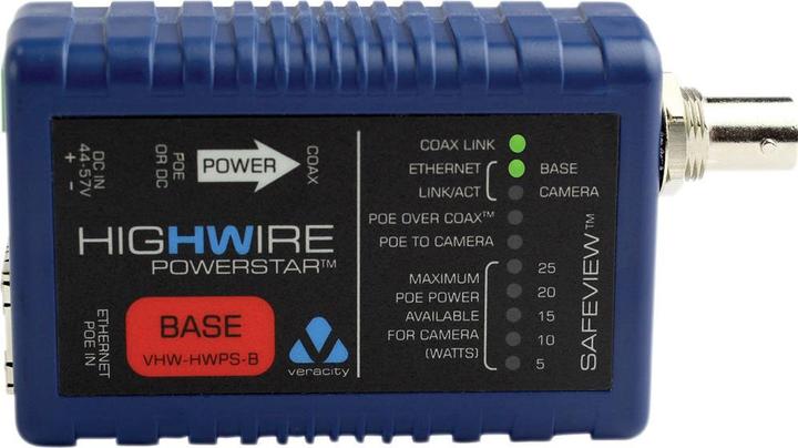 Actual product image Veracity VHW-HWPS-B Network Media Converter Built-in (802.3af (PoE), 802.3at (PoE+), 25 W)