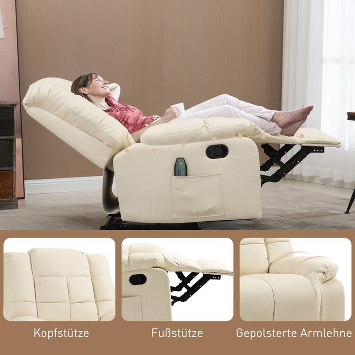 Image du produit Homcom Fauteuil de massage avec fonction de couchage et télécommande