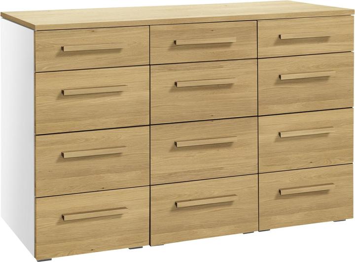 Corps en MDF : Blanc / Façade, Huilé, Top : chêne bright