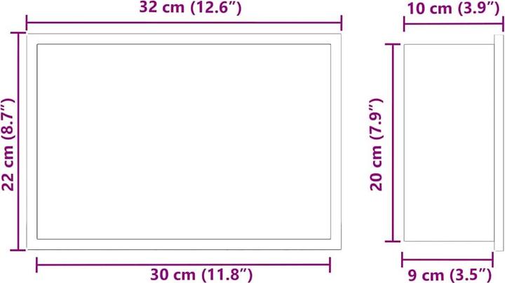 Produktbild vidaXL Duschnische (30 x 20 x 9.50 cm)