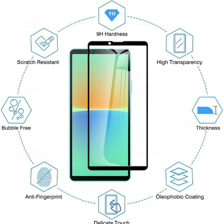 Thumbnail - Screenguard Sony Xperia 10 IV Full Screen Panzerglas Schutzfolie 2.5D 9H (Sony Xperia 10 IV), Smartphone Schutzfolie, Sc...