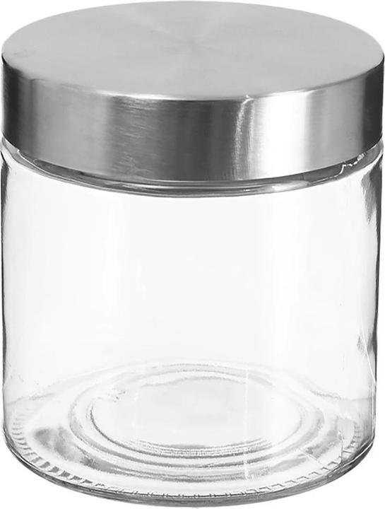 Actual product image 5Five 750ml VORRATSGLAS mit DECKEL Vorratsbehälter Aufbewahrungsglas transparentes Glas + Edelstahl (3 pcs., 0.75 l)