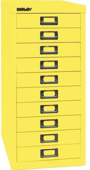 Actual product image Bisley MultiDrawer™ L2910 drawer cabinet yellow with 10 drawers 27.8 x 38.0 x 59.0 cm