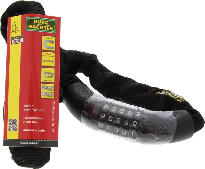Produktbild Burg Wächter Kettenschloss 280 C 90 BLACK (90 cm)