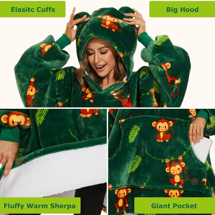 Immagine prodotto Three Oversize Hoodie-Decke Kuschelpullover Erwachsene