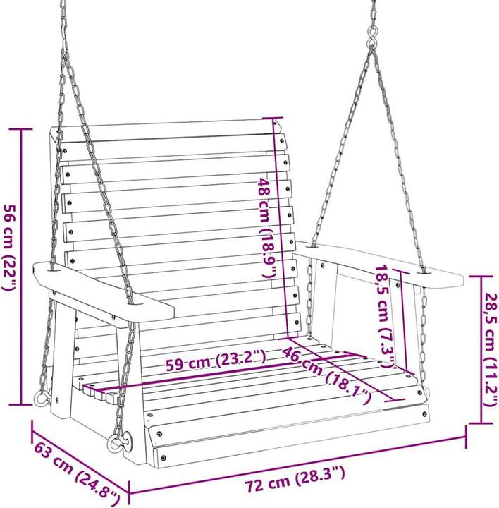 Actual product image vidaXL Hängesessel (110 kg)