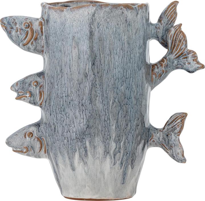 Bloomingville - Tace Vase - Blau - Steingut