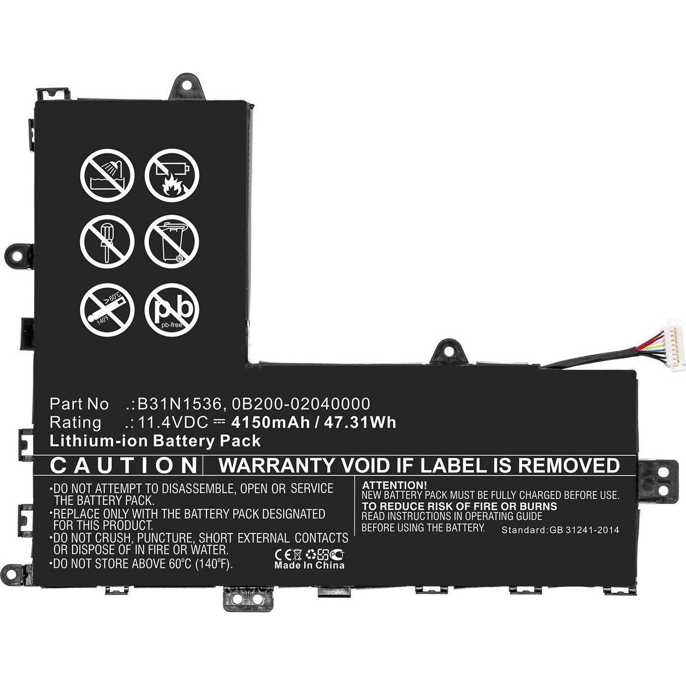 CoreParts Laptop Battery for Asus (4150 mAh), Notebook Akku, Schwarz
