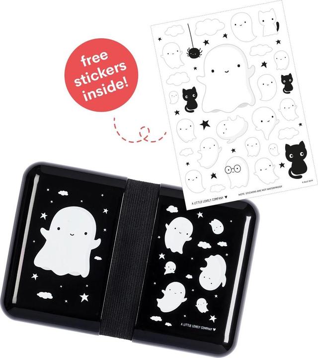 Actual product image A Little Lovely Company Lunchbox Ghost SBGHBL17 black 18x6x12cm (0.85 l)